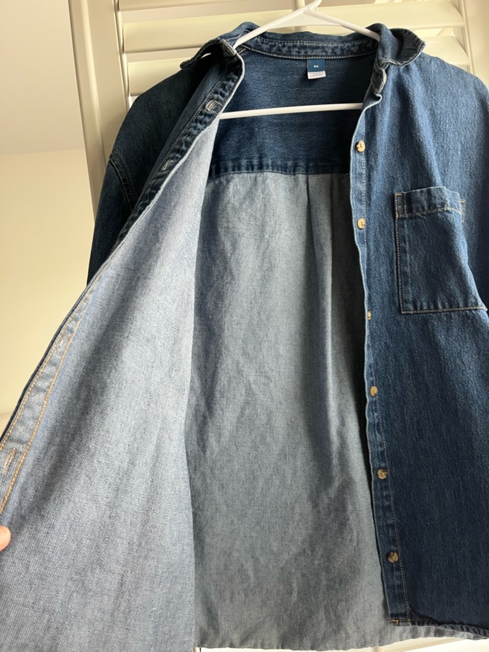 Classic Dark Blue Denim Shirt Jacket - Picture 3 of 6